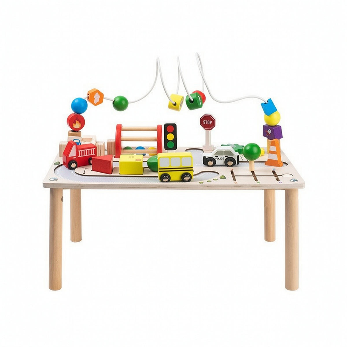 Tabletop Wooden Activity Table Fine Motor Educational Busy Board Table Sensory Wooden Activity Center Learning for Preschoolers