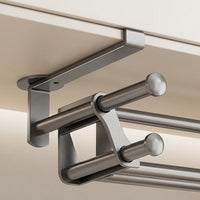 Cabinet Hanging Holder for Under Storage, Kitchen Organizers and Paper Roll with Double Rod