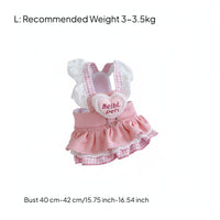 Ruffled Skirt Dog Harness Dress Leash Attachment D-Loop Puppy Princess Dress Lightweight for Pets, Summer Outings, Photo Shoots, Parties