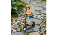 Creative Design Fairy Boy Scooter Figurine Ideal Gift Scooter Boy Statue Resin Elf Ornament for Desktop