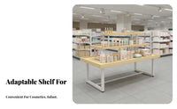 Versatile 3-Tier Display Stand Sturdy Supermarket Island Rack Heavy Duty 3-Tier Display Table Modular Design for Retailers, Boutique Owners, Crafters, Convenience Shop, Shopping Mall, Temporary Shops, Farmers Markets