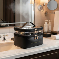 Double Layer Makeup Bag Large Capacity Travel Toiletry Organizer Portable