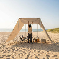 Heavy Rain Resistant Blackout Canopy Tent Sun Protection Rainproof Sunshade Tarp for Campers, Park