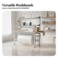 Packaging Workbench Anti Table with Roll Holder Multi-Functional Adjustable Packing Desk for E-Commerce Sellers, Factory, Mailroom