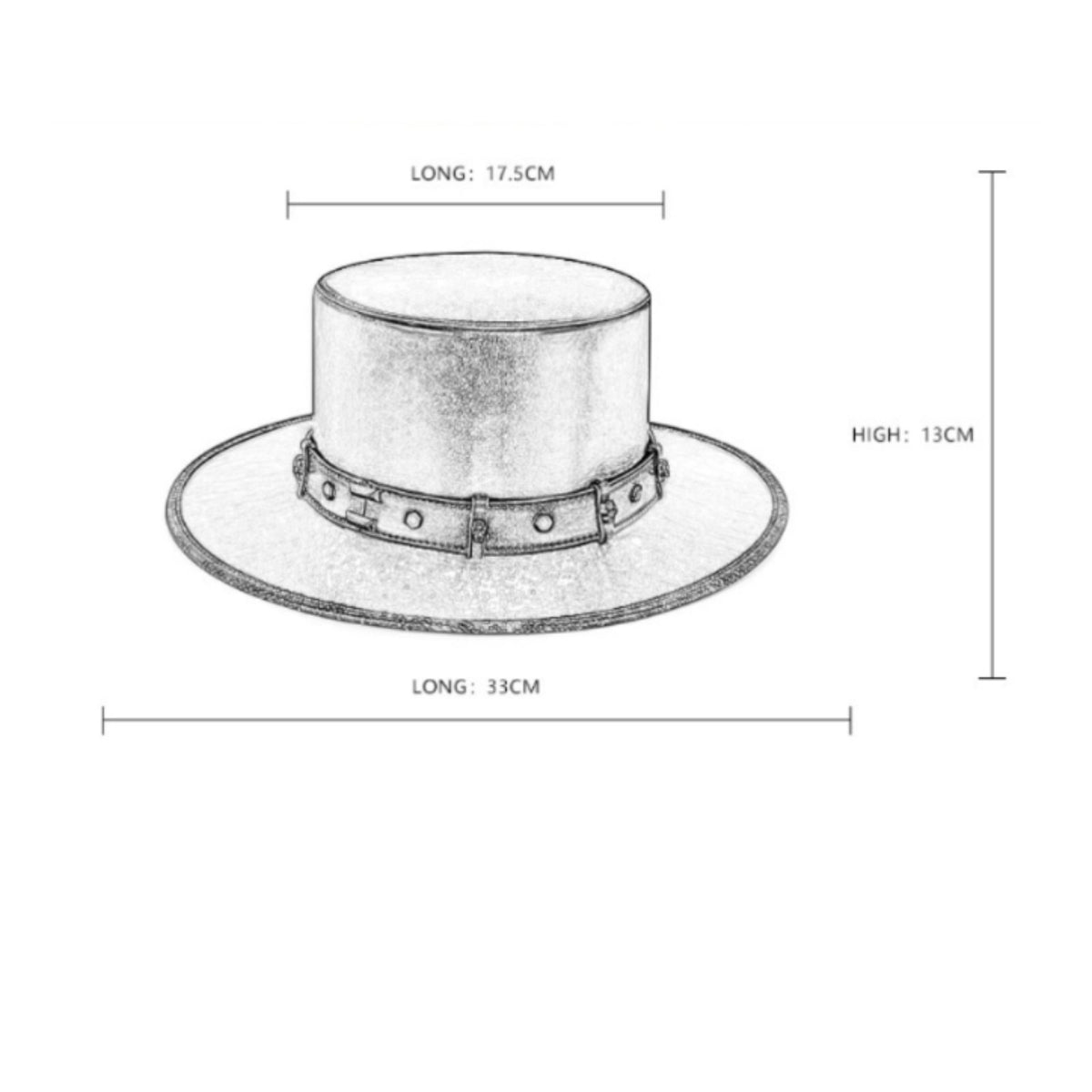 Vintage Look Steampunk Top Hat Long-Lasting Black Leather Top Hat Comfortable to Wear Historical Design Topper for Cosplayers, Halloween, Party, Stage Performance