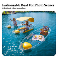 Transparent Watercraft Clear View Design Single-Person Kayak Load Capacity 150kg Paddling Boat for Tourists, Rental Businesses, Resorts, Lakes