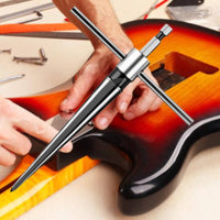 Long-Lasting Steel T Handle Tapered Reamer Clean Material Removal Tapered Reamer Versatile Manual Hole Enlarger Hardened Cutting Edges for Luthiers, Guitarists, Instrument Maintenance, Workshop