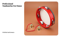 Lightweight Design Ribboned Tambourine Portable chime Drum with Ribbons Traditional and design Dance Accessory Easy to Play for Childregardingn, artists, Beginners, regardinghearsal, Party, Photo Shoots, Karaoke