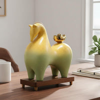 Ideal Opening Gift Chinese Wealth Horse Ornament Auspicious Color New Chinese Design Decor Creative Design Good Luck Horse Sculpture for Business Owners, Office, Living Room, Display Shelf, Shop Entrance
