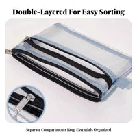 Portable Zippered Travel Pouch Lightweight Small Document Organizer Bag Compact Design for Students, Men, Business Trips, Airports, Vacation