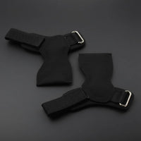 2 Pieces Rubber Palm Guards with Wrist Support Single Size Weightlifting Hand Grips Steel Buckle Deadlift Grip Pads for Deadlifts, Powerlifting