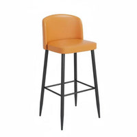 Nordic design Upholstered Bar Stool with Backrest Modern Minimalist Design Counter Chair Stable Base Seating Furniture Integrated Footrest for Homeowners, Adults, Restaurant Owners, Kitchen Island, Shop, Cafe, Dining Room
