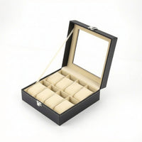 Dustproof Watch Box with Window Padded Watch Case with Glass Lid Rectangular Clear for Enthusiasts