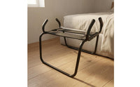 Black Metal Bed Assist Stool Cylindrical Bedside Standing Aid Flat Platform Bedside Stool Compact for Bedroom