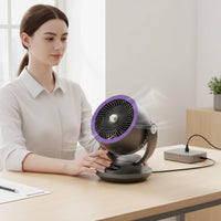 Computer-Connected Desk Fan Tap Control Small Fan with Digital Display Portable Air Circulator Multiple Speeds 5 Speed Settings