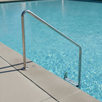 Pool Handrail with Flanged Base Stainless Steel Slanted Pool Entry Rail Floor-Mounted Grab Rail with Base Plate for Homeowners, Hotel Owners, Backyard