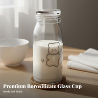 Minimalist Design Cute Bear Water Cup Great Gift Cartoon Bear Cup Reusable for Students, Young Adults, School, Office, Outdoor
