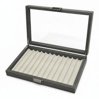 Wooden Pen Storage Box with Transparent Lid Desktop Pen Display Box Rectangular Organizer Luxury for Office