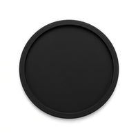 Round Silicone Coasters Set with Holder, Cup Mats for Hot or Cold Drinks, Heat Resistant Table Non-Slip Kitchen Decor, Black 10cm