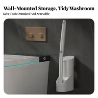 Toilet Brush Hygienic Wall-Mounted Toilet Cleaner Space-Saving for Small Washroom, Office, RV