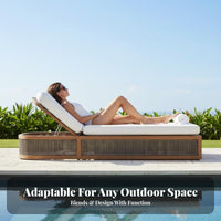 Waterproof Woven Recliner Weather Resistant Lounge Chair Adjustable Backrest Sun Lounger Modern Design for Sunbathers, Homeowners, Hotel Guests, by the swimming pool, Beach, Garden, Backyard
