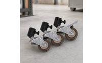 3 Pieces Studio Equipment Caster Metal Caster with Tube Mount 360° Rotation Casters for Video Production