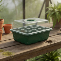 3 Pieces Vented Lid 12 Cell Tray Reusable 6 Cell Tray Sturdy Plastic Seedling Starter Kit for Plant Nursery