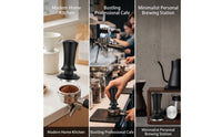 Consistent Pressure Tamper with Adjustable Scale Stainless Steel Spring-Loaded Tamper Ergonomic Kitchen Tool Even for Baristas, Coffee Lovers