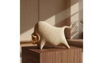 Bull Figurine Gold Sculpture Modern Decor for Desk