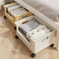 With casters Rolling Underbed container Space Saving Organizing Box slimline Design Storage Container Large Capacity for Students, Homeowners, Families, Under Bed, Dorm Room, Closet, Basement