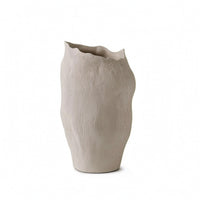 Vase with Wavy edge Sculptural Ceramic Vase Rustic Vessel for Florists