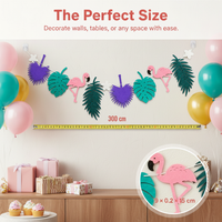 Tropical Flamingo Pineapple Cactus Non-Woven Birthday Banner Garland