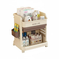 Mobile Design Multi-Tier Rolling Shelf Large Capacity Multi-Tier Trolley 360-Degree Rotating Wheels Household Storage Strong Load-Bearing for Homeowners, Office Workers, Nursery, Living Room, Bedroom, Narrow Areas