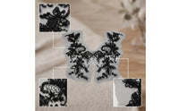 Sequin Bead Flower Applique Embroidered Floral Applique Sequined for DIY Crafts