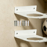 2 Pieces Clear Finish Wall-Mounted Ball Holder Included Screws Acrylic Ball Holder Rack