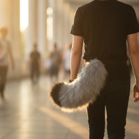 Feline Tail with Strap Comfortable Faux Hair Tail Easy to Wear Accessory for Cosplayers, Kids, Cosplay, Halloween