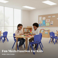 Rounded Corner Design Plastic Kids Table and Chair Set Easy to Clean children's Study Desk and Chair Set Polished Burr-Smooth Surface Kindergarten Study Table Anti-Slip Feet for Preschoolers, Toddlers, Teachers, Playroom, Daycare Center, Classroom