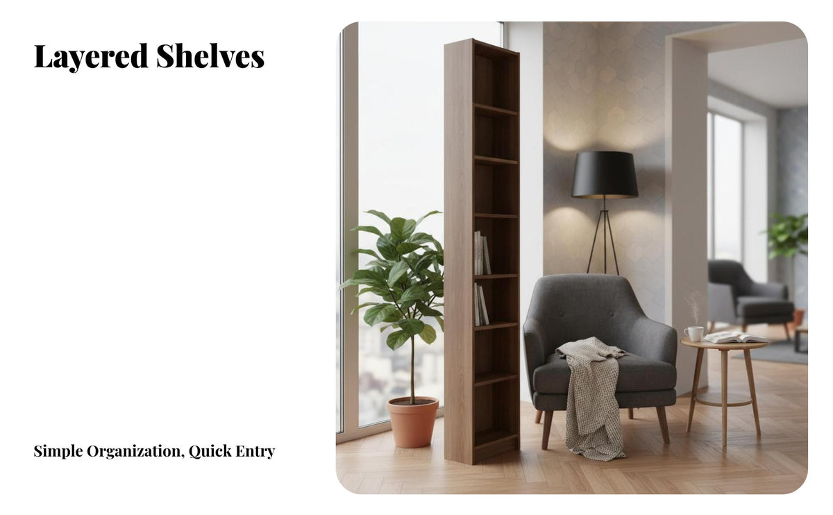 Entire-Wall Bookcase Open-Shelf Planned Book Storage Large Capacity Shelving Unit for Homeowners, Professionals, Home Library, Study Room, Office