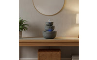 Relaxing Ambiance Feng Shui Desk Fountain Zen Design Desktop Water Fountain Quiet Operation Indoor Waterfall with Crystal Ball for Office, Tea Room, Meditation Space