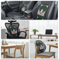 Cushion with Wooden Beads Ergonomic Beaded Cushion Ventilated Mesh Back Support Pad for Drivers, Office Workers, Long Commutes