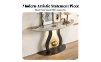 Light Luxury design Arched Base Console Minimalist Design Curved Base Table Slim silhouette Home Furniture Multi-Functional for Interior Designers, Apartment Dwellers, Entryway, Hallway, Living Room, Behind Couch