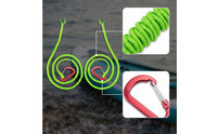 2 Pieces Coiled Paddle Leash with Carabiner Elastic Kayak Paddle Leash Lightweight Easy to Use for Kayakers, Kayaking