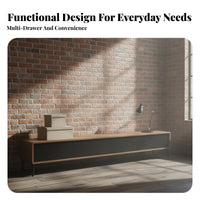 2 Pieces TV Stand and Coffee Table Set Walnut Color Media Console with Matching Tables Space-Saving Living Room Furniture for Homeowners, Families