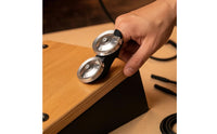Hardwood Body Finger-Mounted Tambourine Metal Jingling Discs Finger Jingle Tambourine Black Finish Hand Percussion Elastic Strap