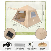 Quick Setup Inflatable Tent with Awning Long-Lasting Inflatable Cabin Tent Windproof Spacious for Families, Camping