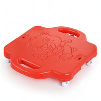 Scooter Board with Handles Four-Wheel Scooter Board Toy Molded Plastic Rounded Square for Children, Playroom, Kindergarten