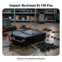 8L Oil Drain Effortless Pan Pouring Low Profile Oil Drain Pan Spill-Resistant Lip Vehicle Maintenance Tool for Auto Specialist S, Car Owners, Workshop