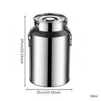 Stainless Steel Canister with Clamp Food-Grade Stainless Steel Container Brushed Metal Sealed Storage Container for Kitchen