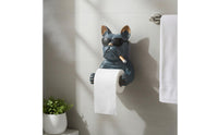 Wall-Mounted Canine Tissue Rack Decorative Funny Canine Washroom Decor Realistic Details Resin Dog Sculpture for Restroom