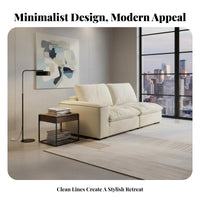 Removable and cleanable Cover puffy Sofa Plush Comfort Unstructured Sectional Chaise Minimalist aesthetic Living Room Furniture Lowsilhouette Design for Homeowners, Apartment Dwellers, Young Adults, Lounge Area, Studio, Bedroom, Playroom